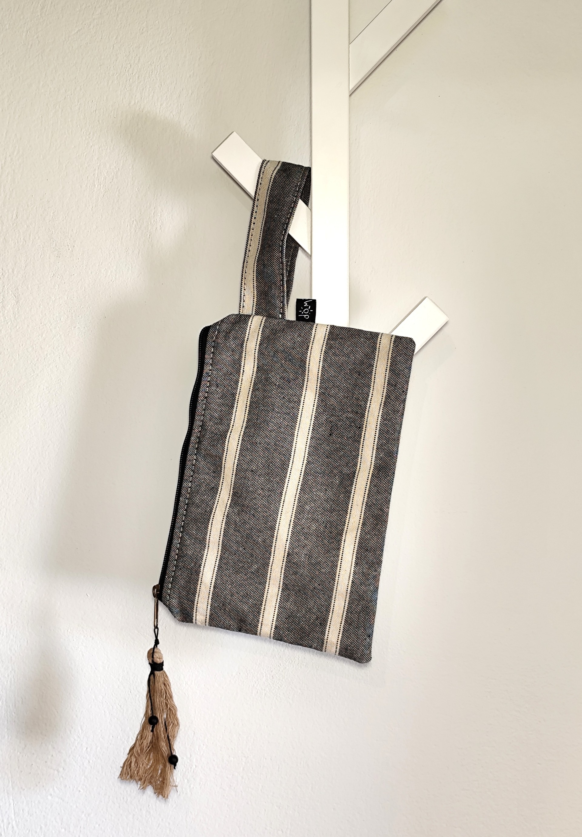 Ηandbag Grey striped